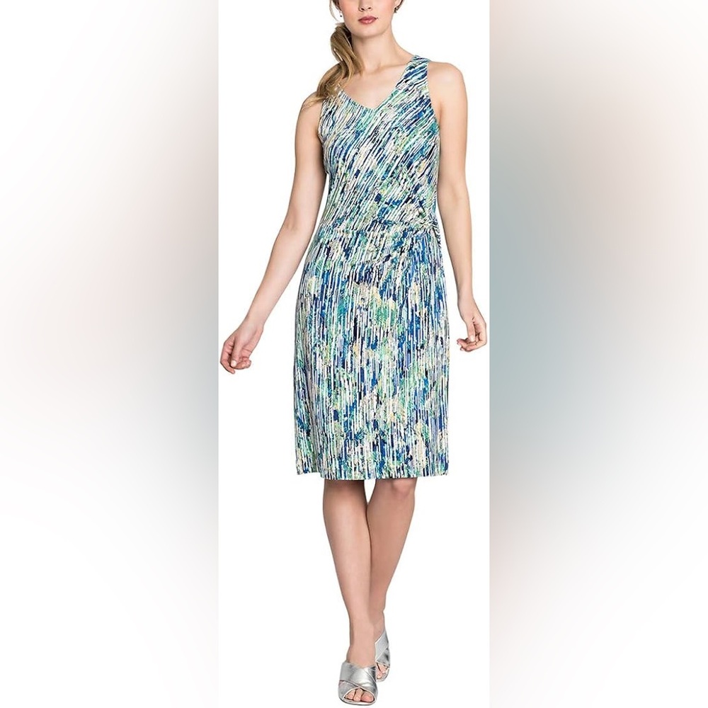 NEW NWT NIC+ZOE Women's Mirage Twist Sleeveless Rayon Stretch Dress Size XL